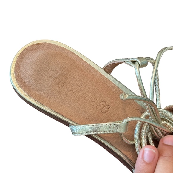 Madewell The Jeanine Lace-Up Sandal in Metallic Leather - Picture 7 of 8
